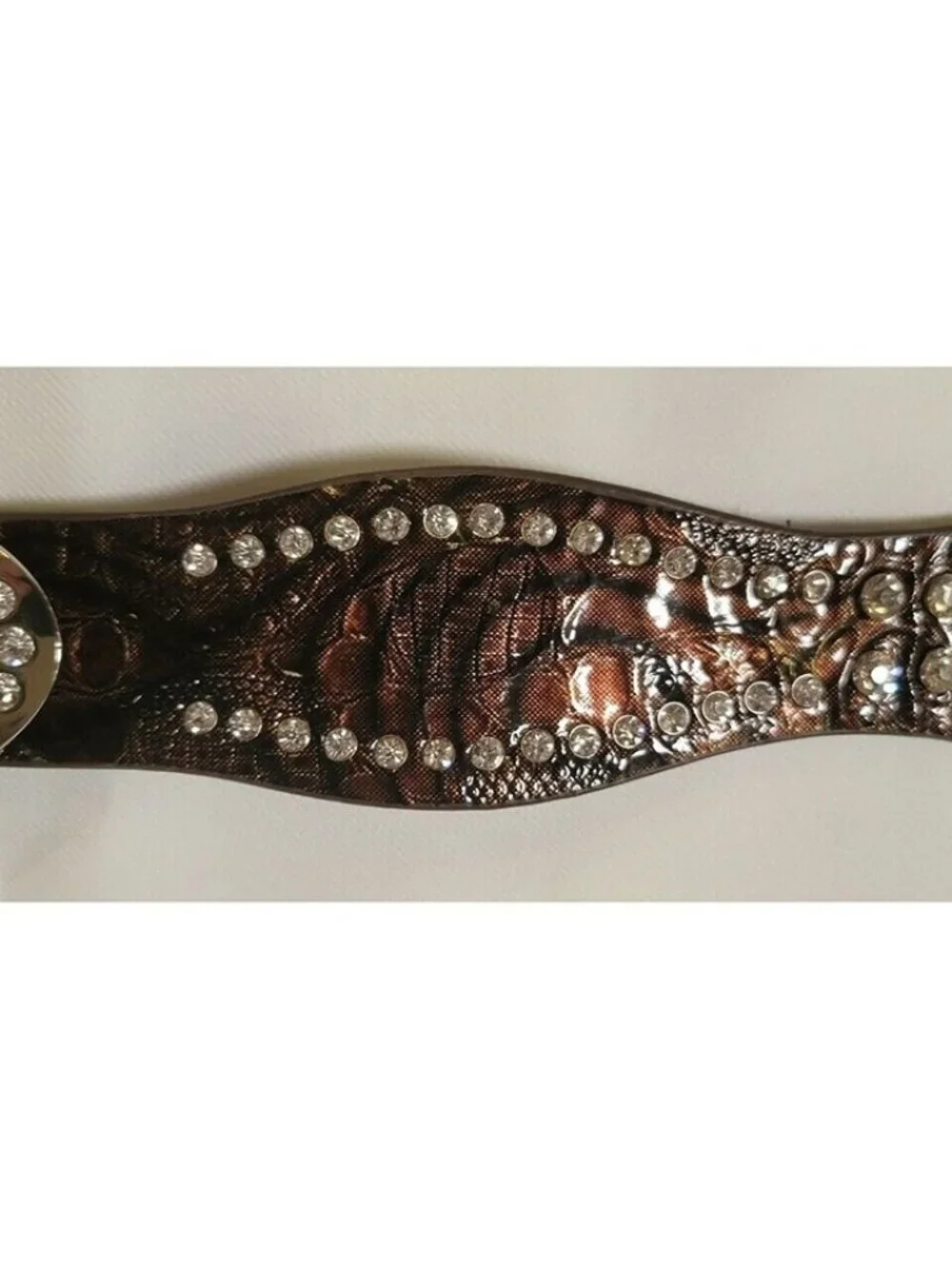 Studded Rhinestone Belt Brown 33